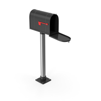 Mailbox On Post Opened Black PNG & PSD Images