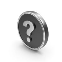 Question Help Logo Silver Coin PNG & PSD Images