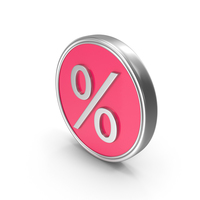 Percent symbol Logo Coin Pink PNG & PSD Images