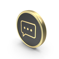 Speech Balloon Symbol Logo Coin Gold PNG & PSD Images