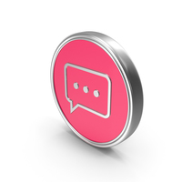 Speech Balloon symbol Logo Coin Pink PNG & PSD Images