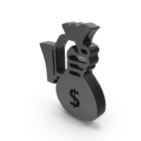 Hand Holding Money Black PNG & PSD Images