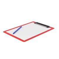 Red Clipboard With Pen PNG & PSD Images