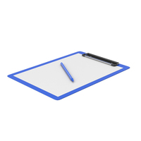 Blue Clipboard With Pen PNG & PSD Images