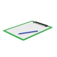 Green Clipboard With Pen PNG & PSD Images