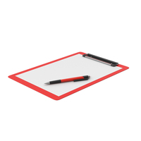 Clipboard With Pen Red PNG & PSD Images
