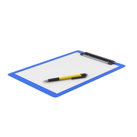 Clipboard With Pen Blue PNG & PSD Images