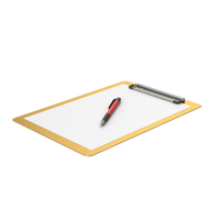 Clipboard With Pen Gold PNG & PSD Images