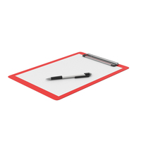 Clipboard With Pen Red PNG & PSD Images