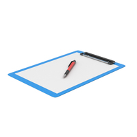 Clipboard With Pen Blue PNG & PSD Images