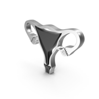 Medical Female Reproductive System Logo Silver PNG & PSD Images