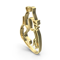 Gold Medical Human Heart Logo PNG & PSD Images