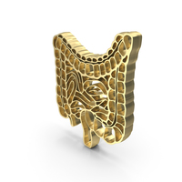 Gold Medical Human Intestine Logo PNG & PSD Images