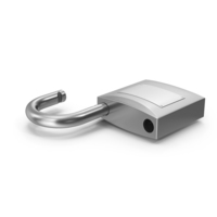 Silver Unlocked Padlock PNG & PSD Images