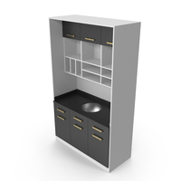 White Barber Cabinet PNG & PSD Images