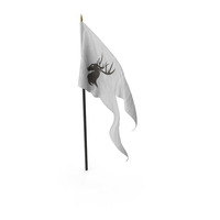 Medieval Waving Banner On Pole Grey Black PNG & PSD Images