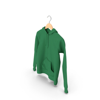 Female Fitted Hoodie Hanging on Hanger Green PNG & PSD Images
