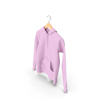 Female Fitted Hoodie Hanging on Hanger Pink PNG & PSD Images