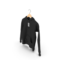 Female Fitted Hoodie Hanging on Hanger With Tag Black PNG & PSD Images