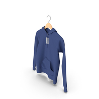 Female Fitted Hoodie Hanging on Hanger With Tag Dark Blue PNG & PSD Images