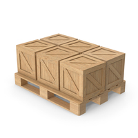 Cargo Boxes On Wooden Pallet PNG & PSD Images