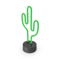 Neon Cactus Lamp PNG & PSD Images