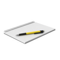 Notepad With Pen Yellow PNG & PSD Images