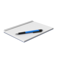 Notepad With Pen Blue PNG & PSD Images