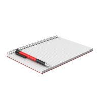 Notepad With Pen Red PNG & PSD Images