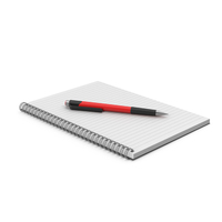 Spiral Notepad With Pen Red PNG & PSD Images