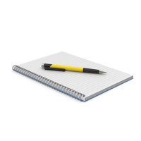 Spiral Notepad With Pen Yellow PNG & PSD Images