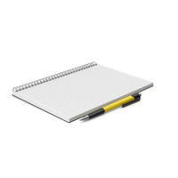 Notepad With Pen Yellow PNG & PSD Images