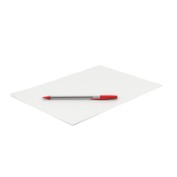 A4 Paper With Red Pen PNG & PSD Images