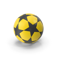Yellow Soccer Ball Yellow Black Stars PNG & PSD Images