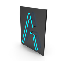 Blue Neon Letter A PNG & PSD Images