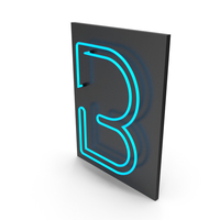 Blue Neon Letter B PNG & PSD Images