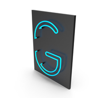 Blue Neon Letter G PNG & PSD Images