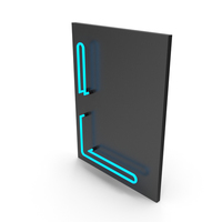 Blue Neon Letter L PNG & PSD Images