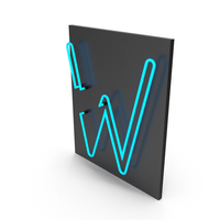Blue Neon Letter W PNG & PSD Images