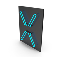 Blue Neon Letter X PNG & PSD Images