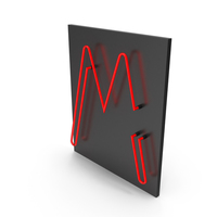 Red Neon Letter M PNG & PSD Images