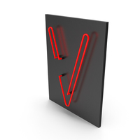 Red Neon Letter V PNG & PSD Images