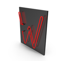 Red Neon Letter W PNG & PSD Images