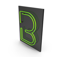 Green Neon Letter B PNG & PSD Images