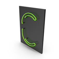 Green Neon Letter C PNG & PSD Images