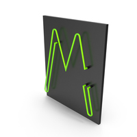 Green Neon Letter M PNG & PSD Images