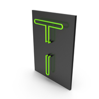 Green Neon Letter T PNG & PSD Images