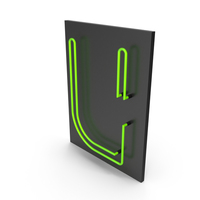 Green Neon Letter U PNG & PSD Images