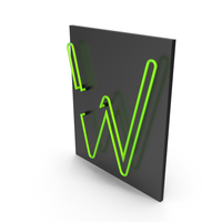 Green Neon Letter W PNG & PSD Images