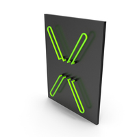 Green Neon Letter X PNG & PSD Images